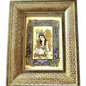 Ornate Gold and Blue Framed Art